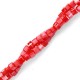 Faceted glass beads Cube 2x2mm Salsa red-pearl shine coating